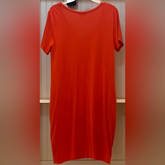 VENUS V-Neck Orange Knotted Casual Dress w. Pockets! | M - Picture 4 of 7